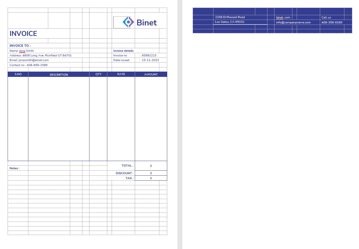 Business Networking Invoice Template PSD template